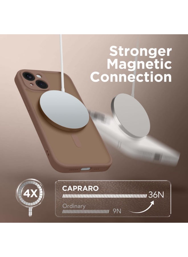 كبرارو جراب مغناطيسي لهاتف iPhone 14، [متوافق مع MagSafe] [حماية كاملة للكاميرا] جراب هاتف شفاف غير لامع رفيع مقاوم للصدمات لهاتف iPhone 14 مقاس 6.1 بوصة، بني - Image 4