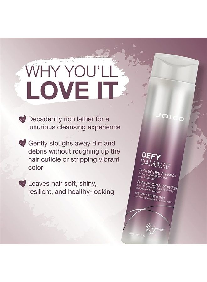 JOICO Defy Damage Protective Shampoo & Conditioner Set | Preserve Hair Color | For Bond Strengthening & Color Longevity