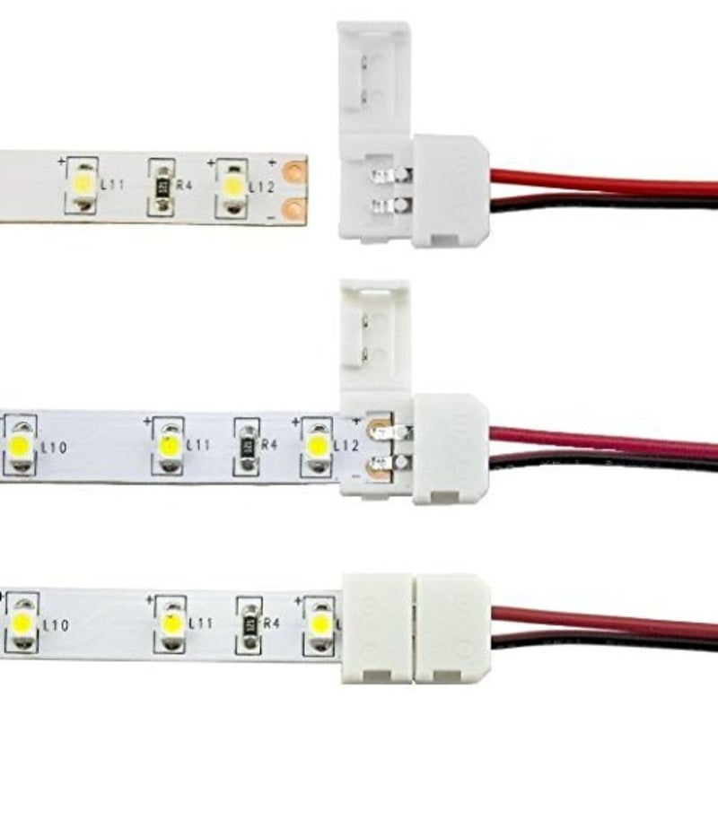 Snoogg كابل SOOOGG 2 نواة 18 AWG بطول 25 قدم موصل 2 دبوس 5 قطع بدون لحام لشرائط LED أحادية اللون COB/SMD 2835 3528 محول تمديد شرائط LED بدون فجوات - Image 4