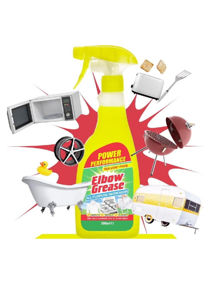 Elbow Grease All Purpose Degreaser Spray 500ml Powerful Kitchen Cleaner for Oven, Hob & Grill Removes Tough Grease, Oil & Stains Multi Surface Household Cleaning Spray - Image 2