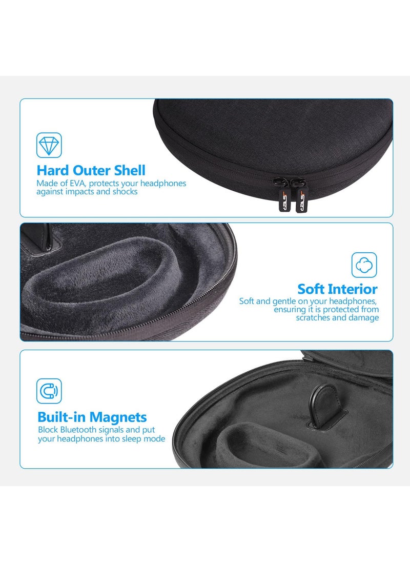 JSVER - Case for AirPods Max JSVER Hard Carrying Case for Apple AirPods Max Headphone Supports Sleep Mode OverEar Headsets Portable Storage Bag Black - Image 1