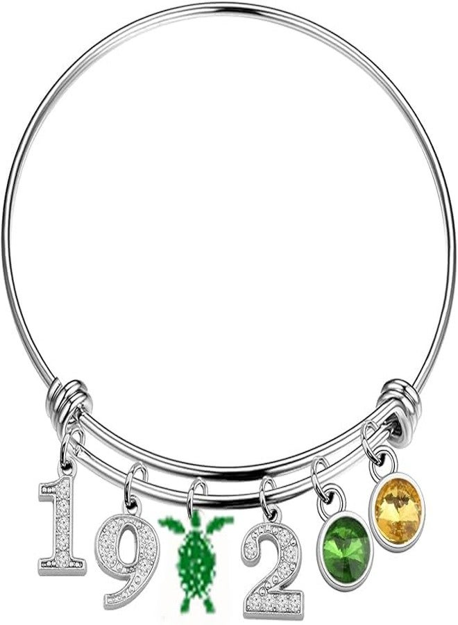 SEIRAA Sorority Green & Yellow Gifts Sorority Nursing Sorority Jewelry Greek Sorority Charms Bracelets (Bracelet) - Image 1