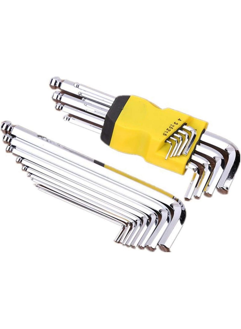 GGOOT DIY Tool 9PCS Ball Head Hex Wrench Hexagonal Wrench L-shaped Wrench Hardware Tool - Image 1