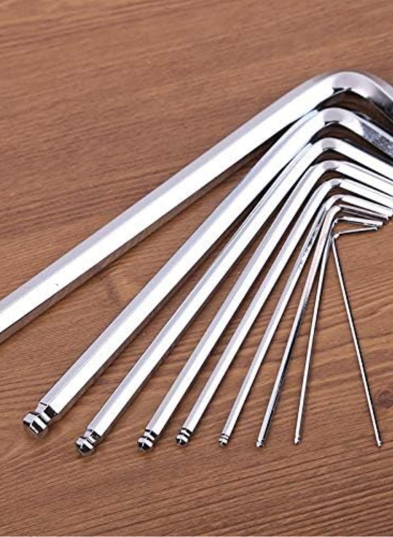 GGOOT DIY Tool 9PCS Ball Head Hex Wrench Hexagonal Wrench L-shaped Wrench Hardware Tool - Image 2