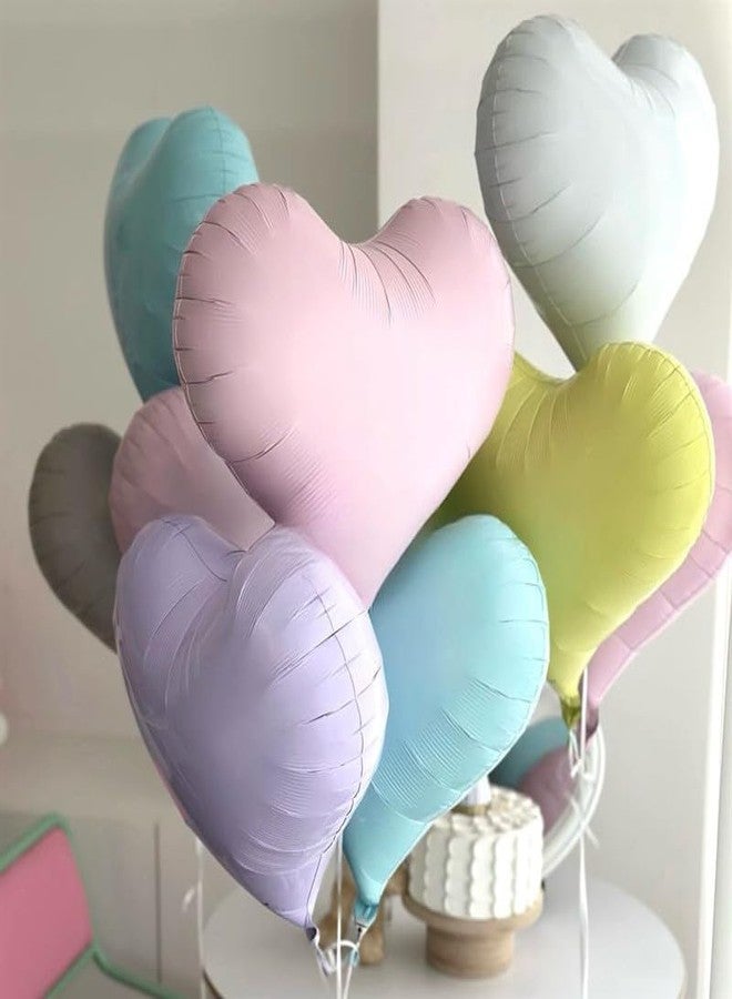 Froova Purple Heart Balloons, 10 Pcs Lavender Light Purple Foil Mylar Heart Shape Balloons 20 Inch Reusable Big Helium Balloon for Girls Women Birthday Valentine's Day Decorations Bridal Shower Engagement - Image 3