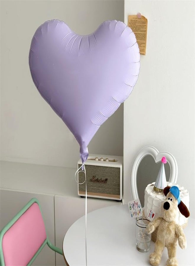 Froova Purple Heart Balloons, 10 Pcs Lavender Light Purple Foil Mylar Heart Shape Balloons 20 Inch Reusable Big Helium Balloon for Girls Women Birthday Valentine's Day Decorations Bridal Shower Engagement - Image 5