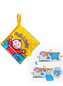 نيبمينينت Baby Cloth Books, Touch & Feel Crinkle Soft Book for Babies, Infants Toddler Early Development Interactive Stroller Toys with Interactive, Washable Fabric Pages (Peek a Baby)  - Image 1