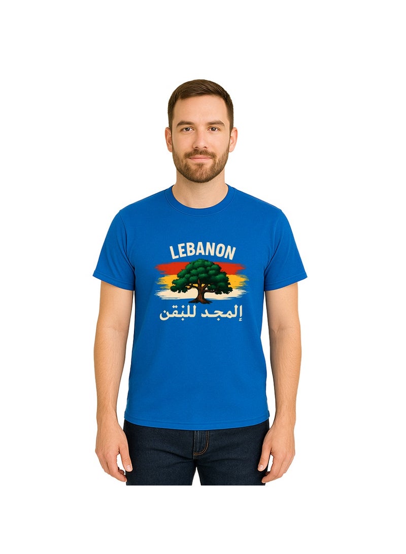 PRINTSHOP4ME Lebanon Adult Men’s T-Shirt–Soft Cotton Round Neck With Short Sleeves–Lebanon Printed Design–Comfortable Tee For Travel,Egypt Lovers And Casual Wear - Image 1