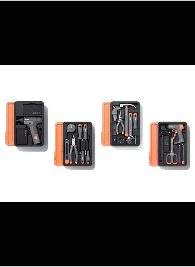 Generic 8 Pcs Tool Kit Set Electric Drill Screwdriver Tape Measure Needle-nose Pliers Art Knife Hammer Hand Tool Accessories Set  - Image 3