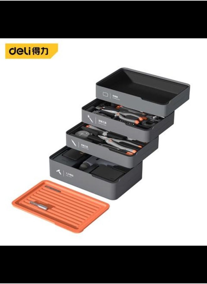Generic 8 Pcs Tool Kit Set Electric Drill Screwdriver Tape Measure Needle-nose Pliers Art Knife Hammer Hand Tool Accessories Set  - Image 4