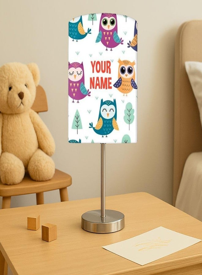 Nutcase Personalized Small Table Lamp Night Light for Children�s Room 13 inches Tall � Return Gifts for Kids Birthday - Beautiful Owl - Image 2
