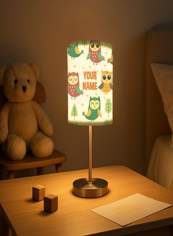Nutcase Personalized Small Table Lamp Night Light for Children�s Room 13 inches Tall � Return Gifts for Kids Birthday - Beautiful Owl - Image 1