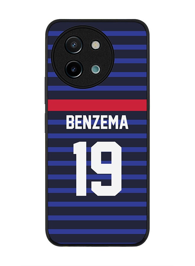 Stylizedd Rugged Black edge case for Vivo Y38 / Vivo Y58 / Vivo Y200i /Vivo T3x, Slim fit Case Flexible Cover - Football Team - France, Player Name - Benzema - Image 1
