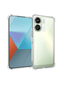 جراب شفاف رفيع للغاية من مادة TPU الناعمة لهاتف Xiaomi Redmi 13C، مقاوم للصدمات ومضاد لبصمات الأصابع، غطاء خلفي شفاف واقٍ