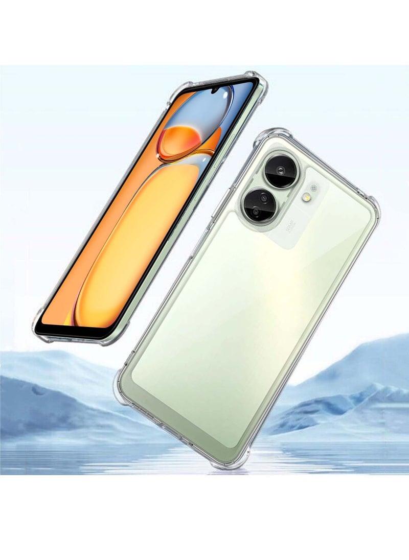 Techie - جراب شفاف رفيع للغاية من مادة TPU الناعمة لهاتف Xiaomi Redmi 13C، مقاوم للصدمات ومضاد لبصمات الأصابع، غطاء خلفي شفاف واقٍ - Image 1