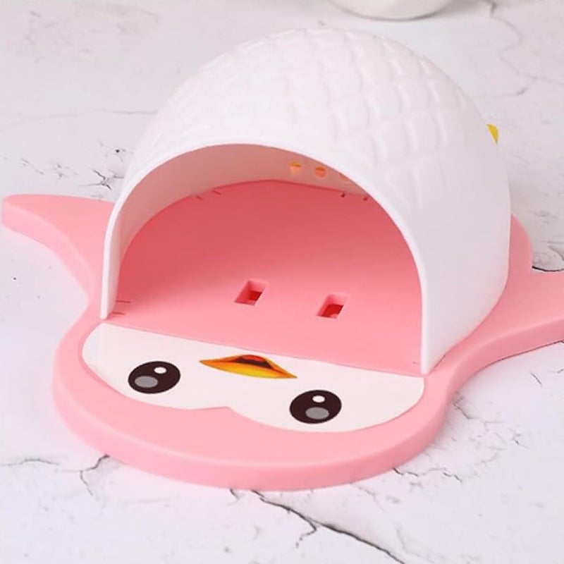 Prostuff.in® Wall Mount Bathroom Cartoon Penguin Shelf Toothbrush Holder & Holder Makeup Tools Organizer Cosmetics Sundries Organizer Storage Box Multicolor 1 Pcs - Image 2