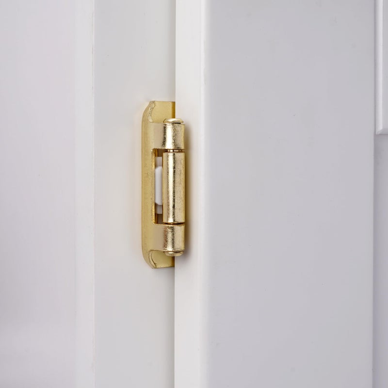 Decobasics 20 Pack 1/2"" Overlay Brushed Gold Cabinet Hinges For Cabint Doors (10 Pairs) - Self-Closing Partial Wrap Semi-Concealed Face Frame Hinge For Kitchen Doors W/Screws & Quiet Bumpers - Image 3