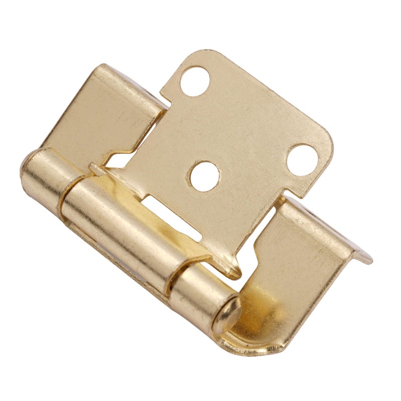 Decobasics 20 Pack 1/2"" Overlay Brushed Gold Cabinet Hinges For Cabint Doors (10 Pairs) - Self-Closing Partial Wrap Semi-Concealed Face Frame Hinge For Kitchen Doors W/Screws & Quiet Bumpers - Image 5