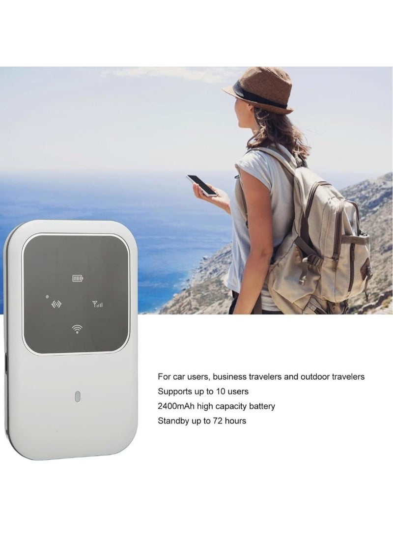WiFi Mobile Router 4G LTE, 4G LTE Mobile WiFi Router with SIM Slot High Speed Pocket WiFi Router Connect up to 10 Devices, 2400mAh Battery, for Car Outdoor Travel - Image 3