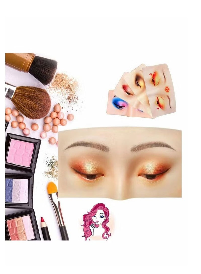 KASTWAVE Makeup Practice Board, Eyes Eyelash, Mannequin Face Silicone Bionic Skin for Cosmetologist - Image 1