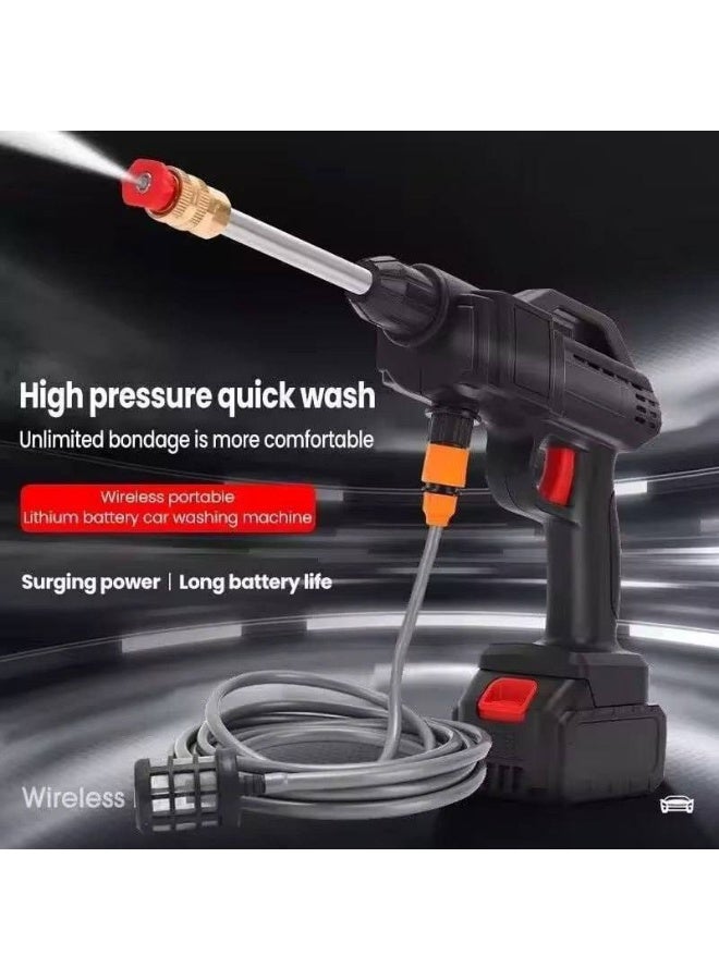 Mini High Pressure Car Washer, Portable Electric Gun with 2 Rechargeable 48V Batteries and Bag - Image 1