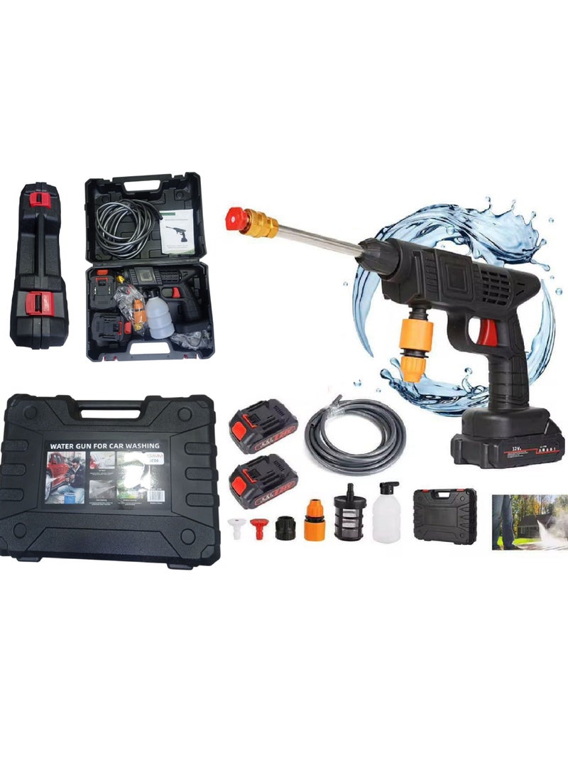 Mini High Pressure Car Washer, Portable Electric Gun with 2 Rechargeable 48V Batteries and Bag - Image 4