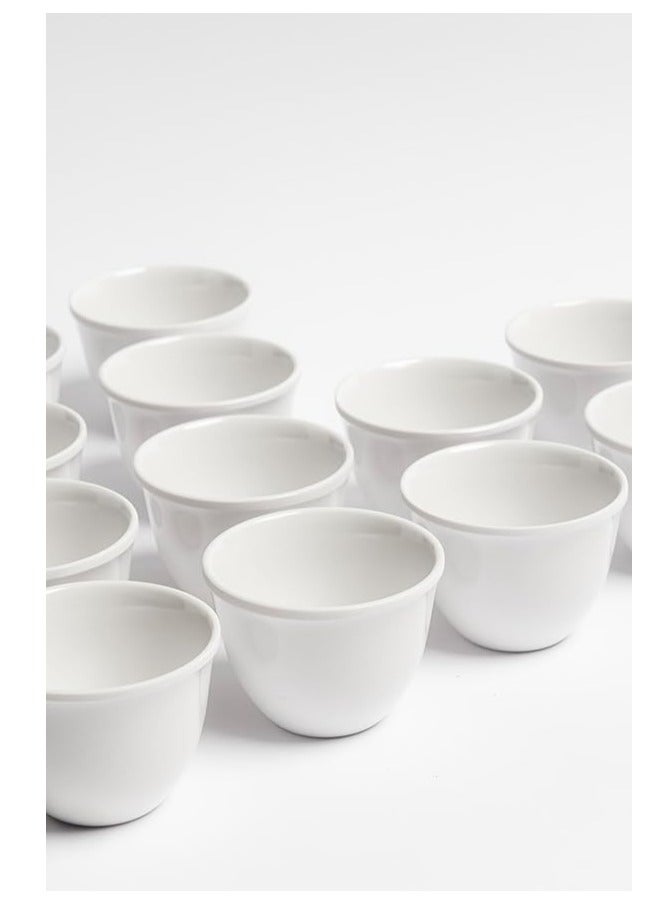 Arabic Coffee Cups Set 12 Pieces Premium Melamine Unbreakable Healthy White Dishwasher Safe | Saudi Coffee Cups | Coffee Cups for Hospitality  - Image 4