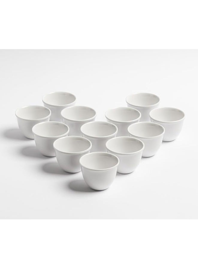 Arabic Coffee Cups Set 12 Pieces Premium Melamine Unbreakable Healthy White Dishwasher Safe | Saudi Coffee Cups | Coffee Cups for Hospitality  - Image 3