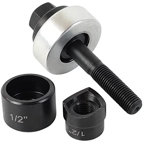 AMZCNC Manual Knockout Punch Kit, Heavy Duty Metal Sheet Knock Out Box Hole Cutter Conduit Punch Driver Die Set ((Conduit Hole Size) 1/2" Knockout Punch) - Image 2