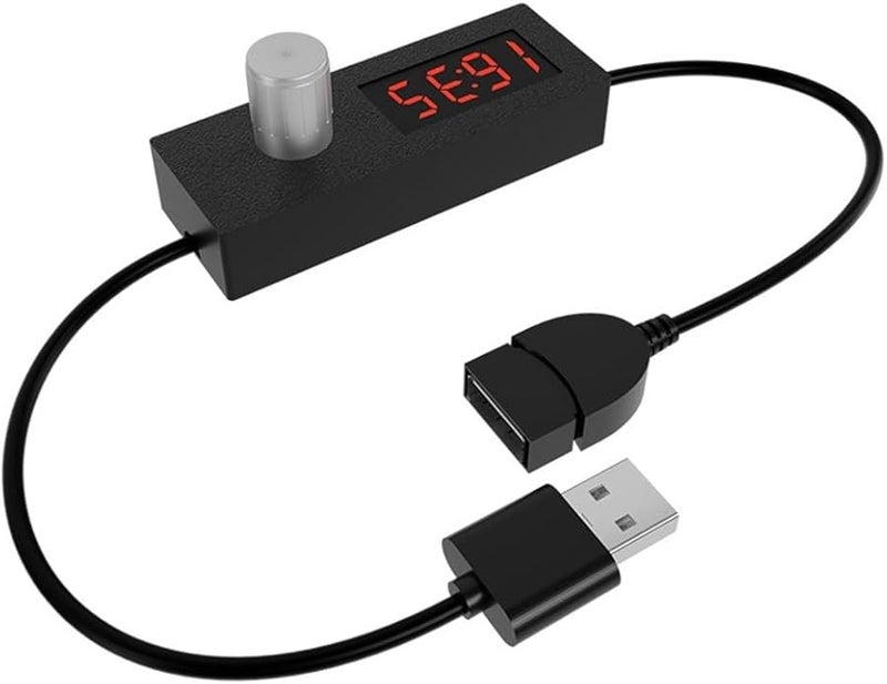 Digital Display USB Timer Switch 24H Adjustable Countdown Control For Fish Tank Home Office Black - Image 1