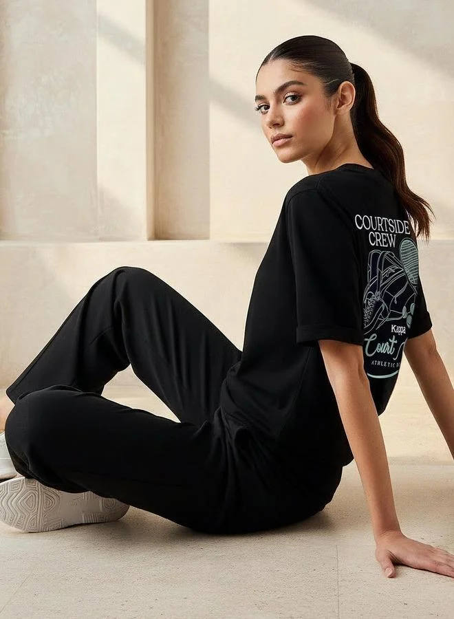 Kappa BLACK Kappa Women Graphic Print T shirt for Women | Best Price UAE