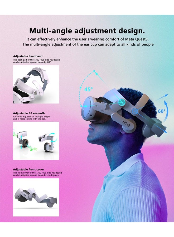 Compatible with Meta Quest 3 Headset VR Accessories Comfort Over-Ear Virtual Reality Headset, 1 pair of Noise-Cancelling VR Over-Ear Sound Headset - Image 5