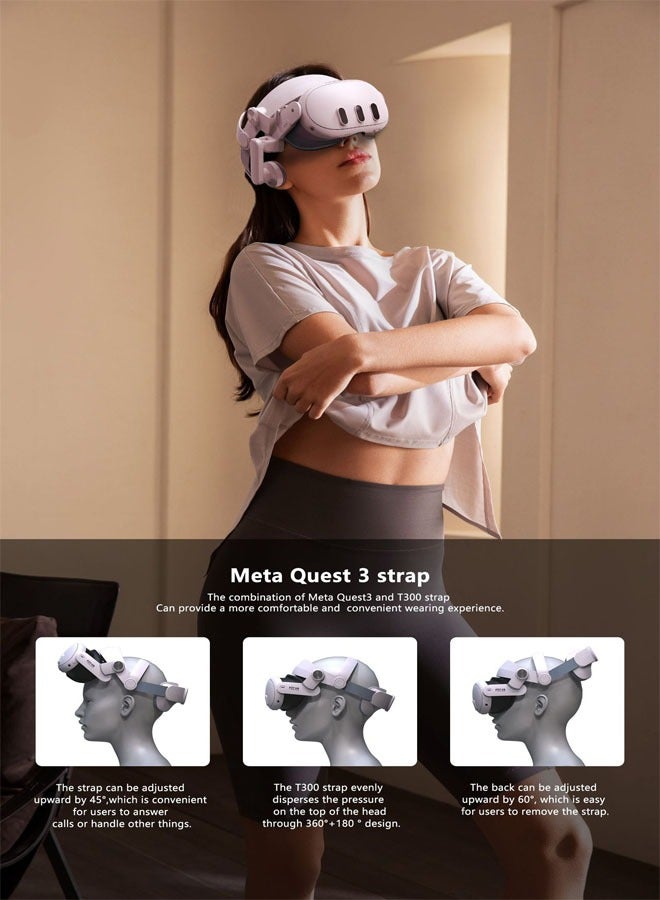 Compatible with Meta Quest 3 Headset VR Accessories Comfort Over-Ear Virtual Reality Headset, 1 pair of Noise-Cancelling VR Over-Ear Sound Headset - Image 2
