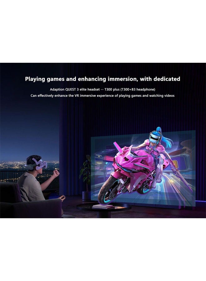 Compatible with Meta Quest 3 Headset VR Accessories Comfort Over-Ear Virtual Reality Headset, 1 pair of Noise-Cancelling VR Over-Ear Sound Headset - Image 3