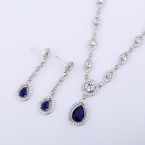 GULICX AAA Cubic Zirconia CZ Women's Party Jewelry Set Fashion Earrings Pendant Necklace Set Silver Tone - Image 5