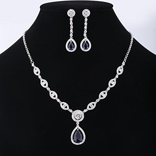 GULICX AAA Cubic Zirconia CZ Women's Party Jewelry Set Fashion Earrings Pendant Necklace Set Silver Tone - Image 2