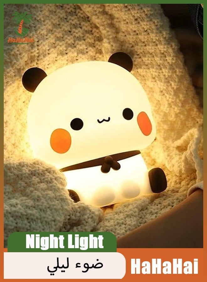 HaHaHai Night Light, LED Squishy Cute Panda Night Lamp, 3 Level Dimmable Nursery Nightlight for Breastfeeding Toddler Baby Kids Decor, Cool Gifts for Kids - Image 1