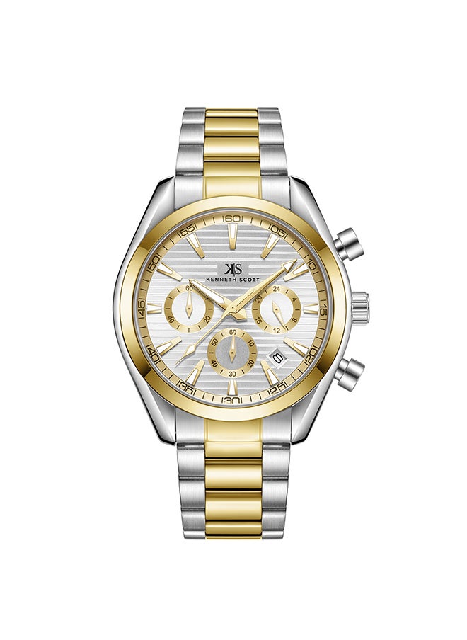KENNETH SCOTT - Men's Analog Tonneau Shape Stainless Steel Wrist Watch K23150-TBTW - 42 Mm - Image 1