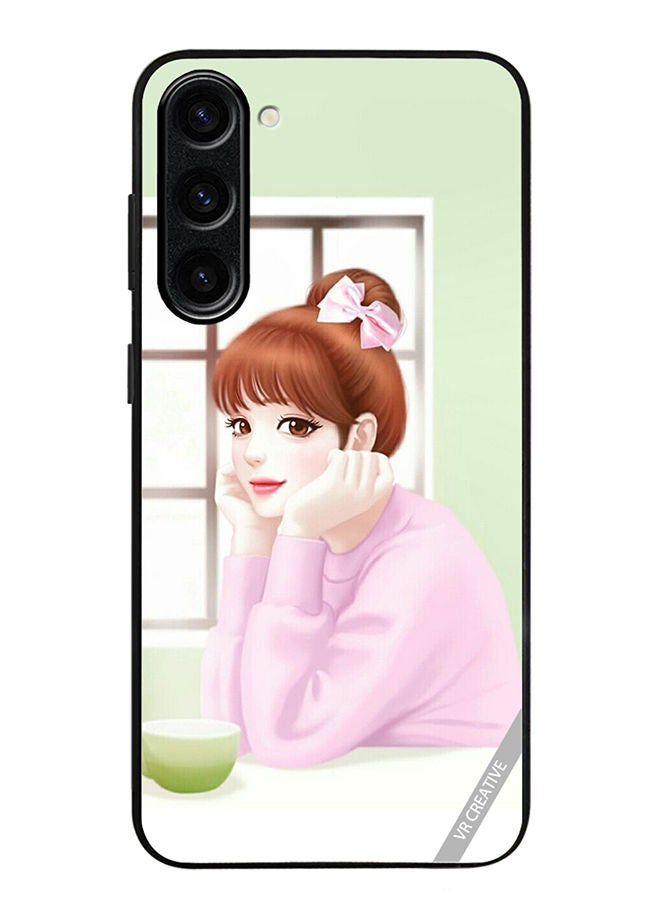 VR CREATIVE Protective Case Cover For Samsung Galaxy S23 Plus Girl Having Tea Design Multicolour - Image 1