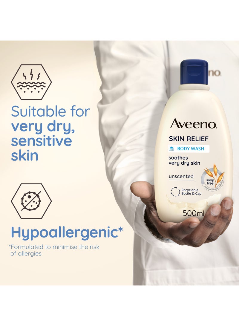 Aveeno Sensitive Skin Relief Moisturising Body Wash With Soothing Triple Oat Complex 500ml - Image 2