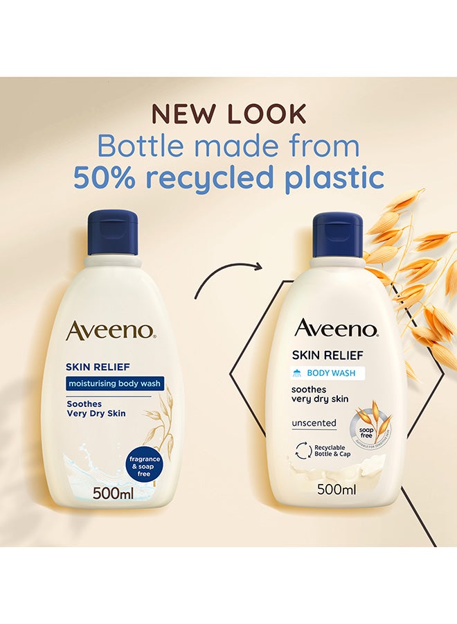 Aveeno Skin Relief Moisturising Body Wash, With Soothing Triple Oat Complex, Suitable For Sensitive Skin, Cleanses without Drying, Soap Free, Unscented, 500ml - Image 5