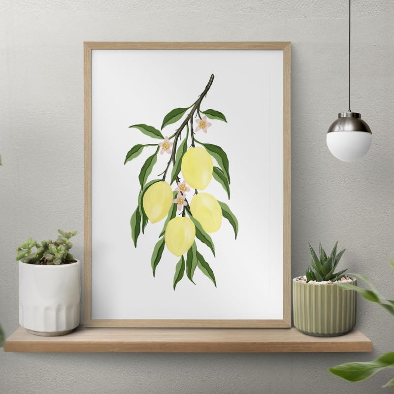 The Spring Palette (TSP) The Spring Palette Citrus Bunch Botanical Wall Painting Modern Art Painting for Living Room Bed Room and Office 11 x 14 inches Natural Frame  - Image 2