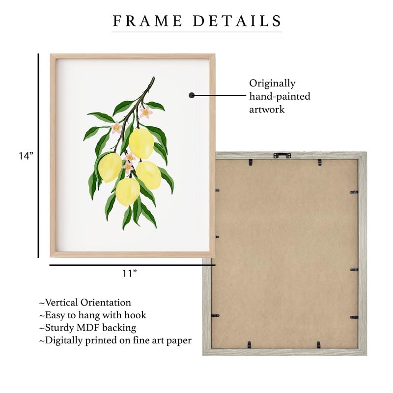 The Spring Palette (TSP) The Spring Palette Citrus Bunch Botanical Wall Painting Modern Art Painting for Living Room Bed Room and Office 11 x 14 inches Natural Frame  - Image 4