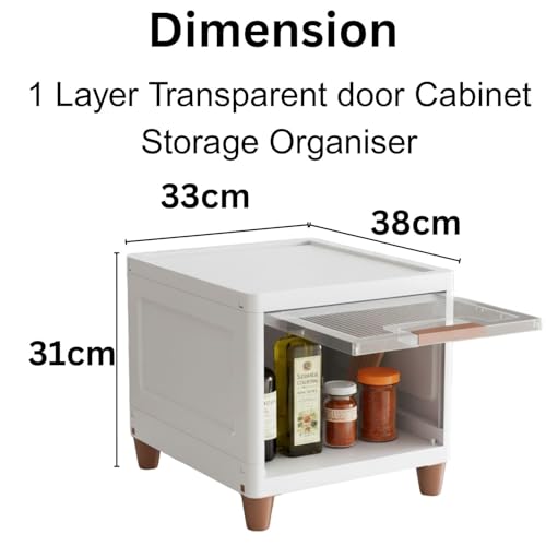 Aliensware 1Pcs Foldable Storage Organizer for Clothes/Space-Saving Cupboard/Plastic Almirah for Cloth Rack/Kid Wardrobe for Toys/Stackable Cabinet for Home, Bathroom, Kitchen,Aliens (Clear Door) - Image 2