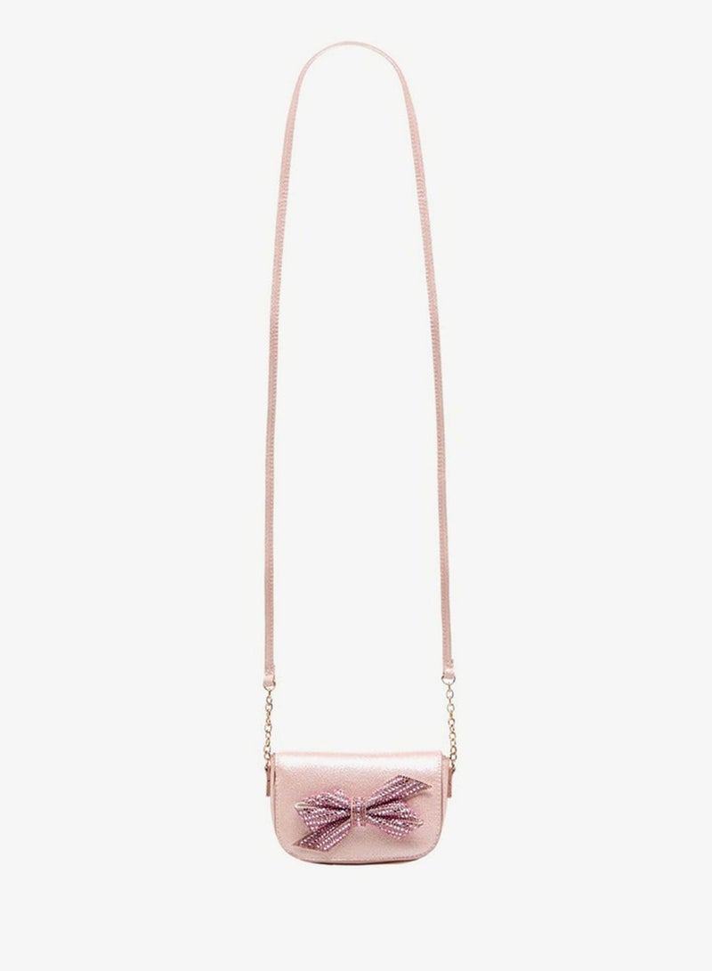 Flora Bella By Shoexpress Embellished Bow Crossbody Bag with Chain Strap - Image 3