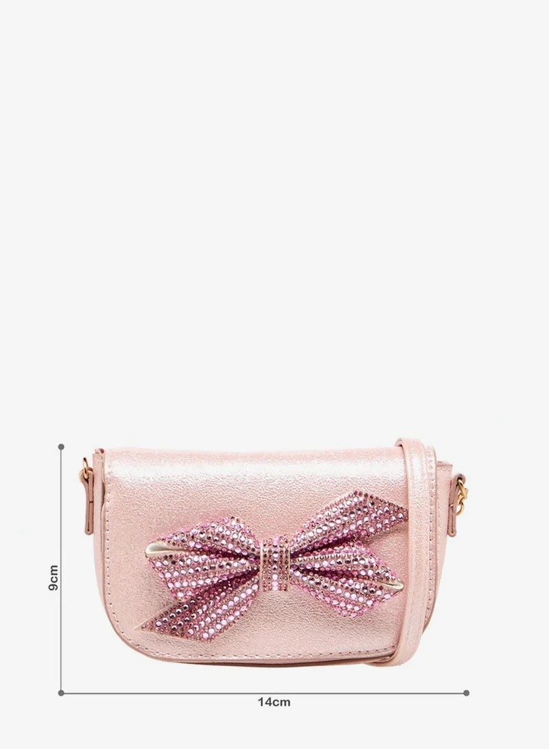 Flora Bella By Shoexpress Flora Bella Embellished Bow Crossbody Bag with Chain Strap Ramadan Collection