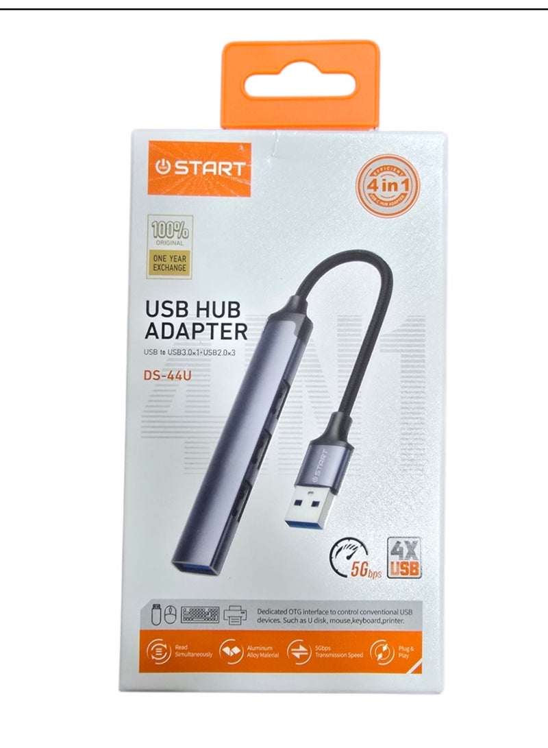 START DS-44U 4-in-1 USB Hub, Adapter Cable and Portable Hub with 4 USB 3.0 Ports - Image 1
