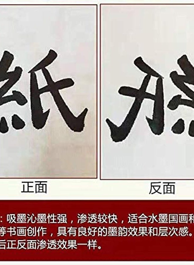Megrez Roll Pack Xuan Paper Thicken Calligraphy Xuan Paper Sumi Paper for Practice Chinese Japanese - 35cm x 100m (13.8 in x 328 ft), Sheng (Raw) Xuan, White - Image 2