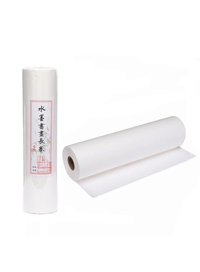 Megrez Roll Pack Xuan Paper Thicken Calligraphy Xuan Paper Sumi Paper for Practice Chinese Japanese - 35cm x 100m (13.8 in x 328 ft), Sheng (Raw) Xuan, White - Image 1