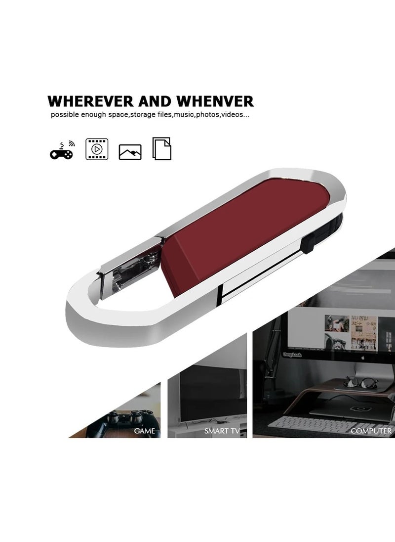 AROAQ USB Flash Drive, Portable Metal Thumb Drive with Keychain, USB 2.0 Flash Drive Memory Stick, Convenient and Fast Pen Thumb U Disk for External Data Storage, (1pc 2GB Red)  - Image 3